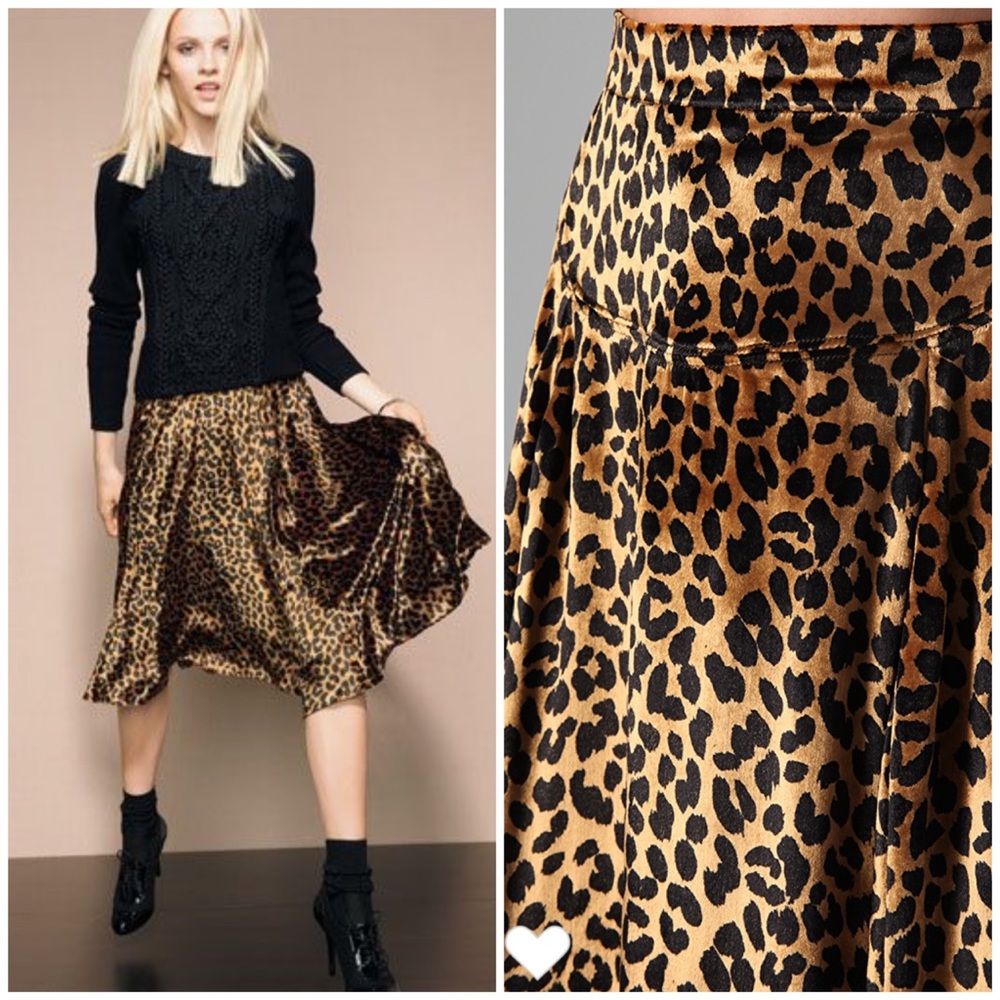 Marc By Marc Jacobs Leopard Print Midi Skirt